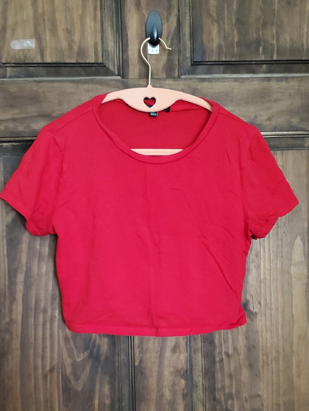 Ambiance Red Short Sleeve Crop Top